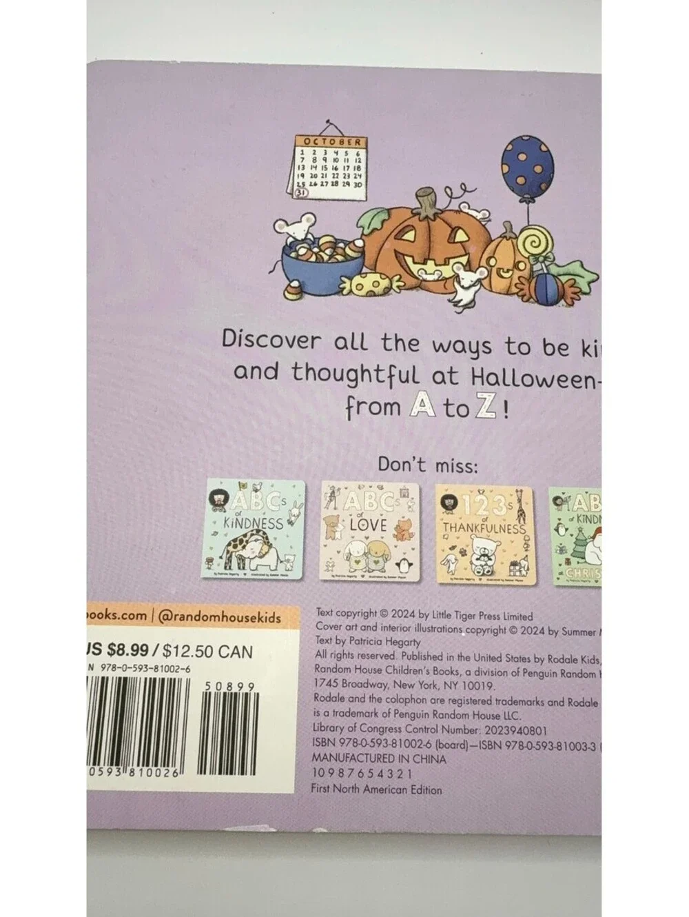 NEW! ABC's of Kindness at Halloween by Patricia Hegarty